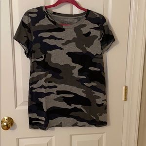 J.Crew grey and navy camo collection tee